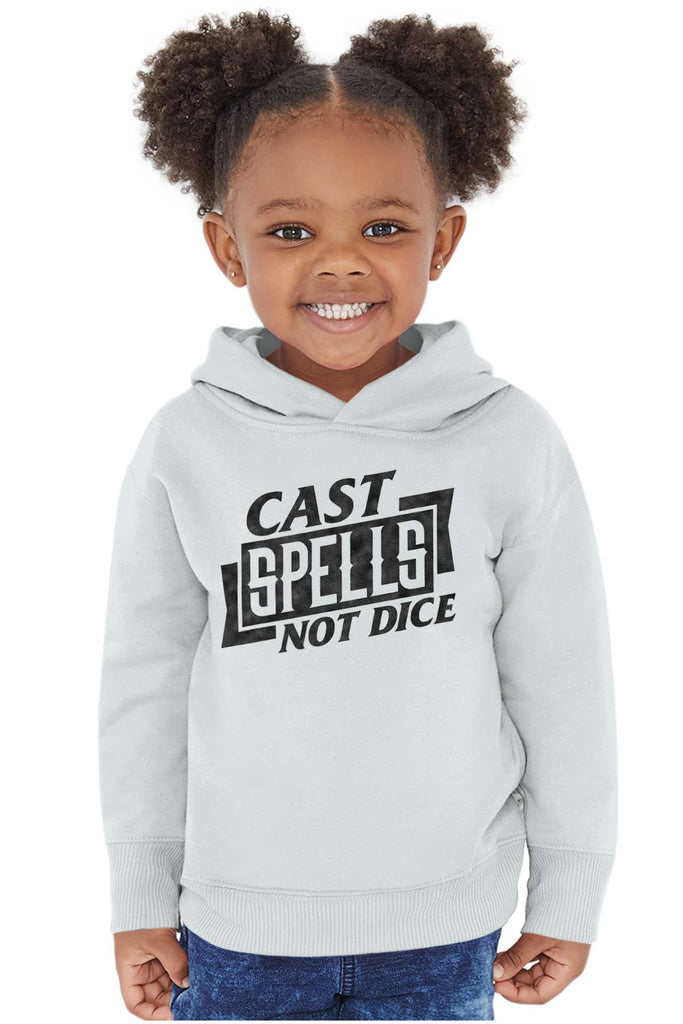 Cast Spells Not Dice Dungeons Toddler Pullover Hoodie-Direct To Garment Print-Brisco Baby