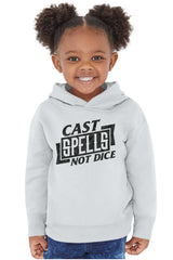 Cast Spells Not Dice Dungeons Toddler Pullover Hoodie-Direct To Garment Print-Brisco Baby