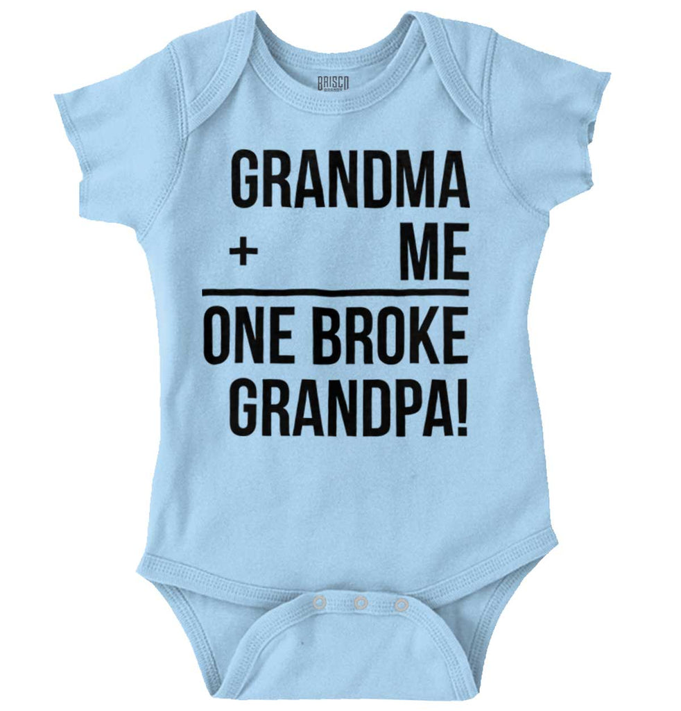 One Broke Grandpa Romper Bodysuit-Direct To Garment Print-Brisco Baby