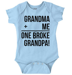 One Broke Grandpa Romper Bodysuit-Direct To Garment Print-Brisco Baby