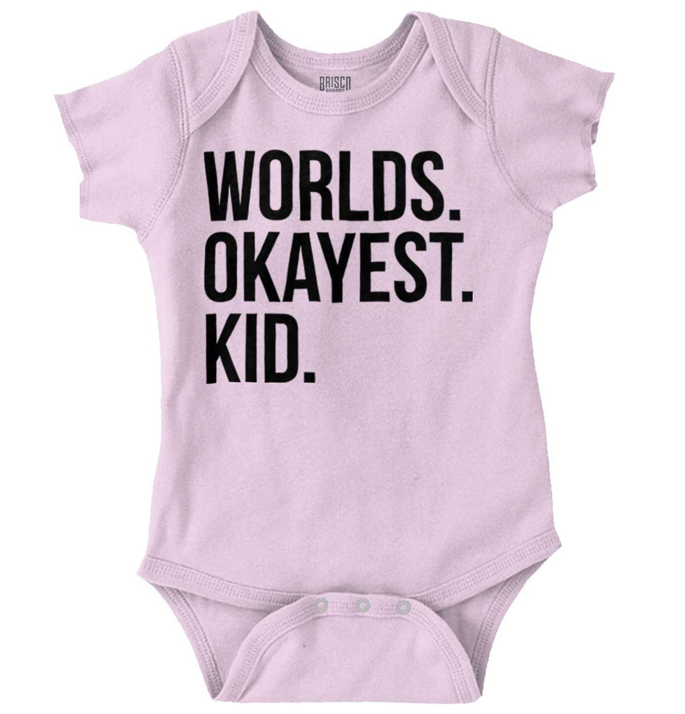Worlds Okayest Kid Romper Bodysuit-Direct To Garment Print-Brisco Baby