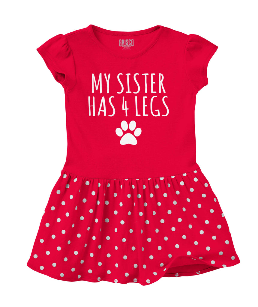 Sister has 4 legs Baby Polka Dot Skirt Dress-Direct To Garment Print-Brisco Baby