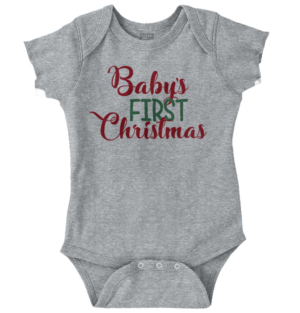Baby's First Christmas Romper Bodysuit-Direct To Garment Print-Brisco Baby