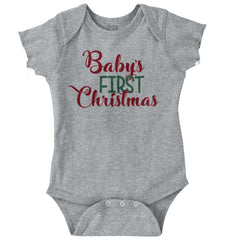 Baby's First Christmas Romper Bodysuit-Direct To Garment Print-Brisco Baby