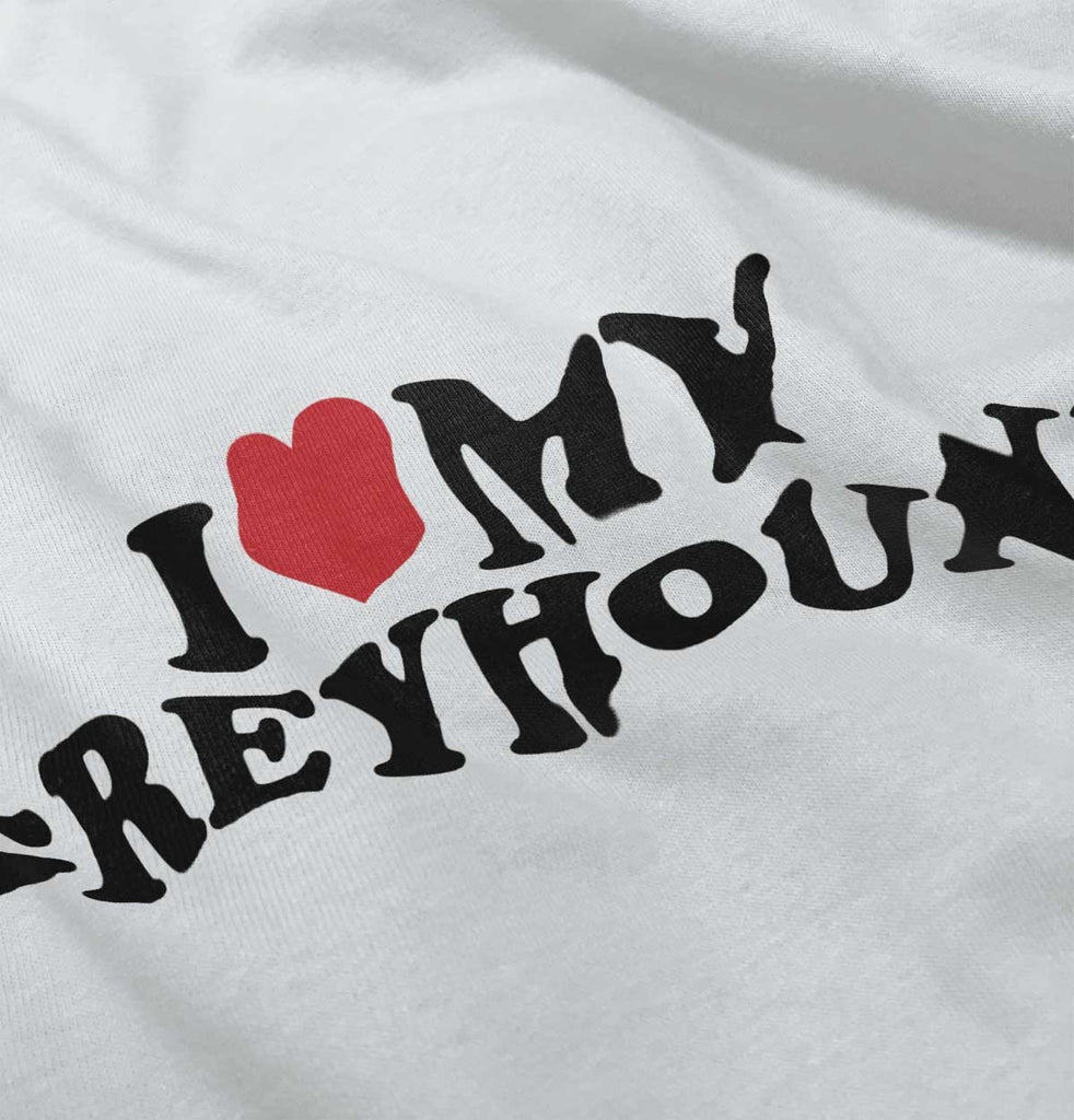 I Love My Greyhound Romper Bodysuit-Direct To Garment Print-Brisco Baby