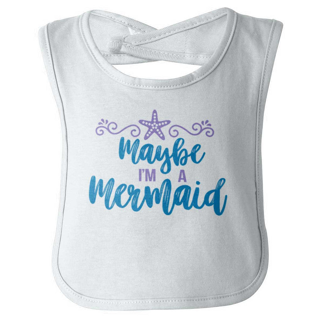 Maybe I'm A Mermaid Infant Baby Bib-Direct To Garment Print-Brisco Baby