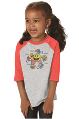 Rubiks Pac-Man Toddler Baseball-Direct To Garment Print-Brisco Baby