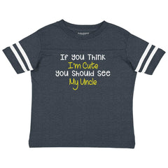 See My Uncle Toddler Football Jersey Tee-Direct To Garment Print-Brisco Baby
