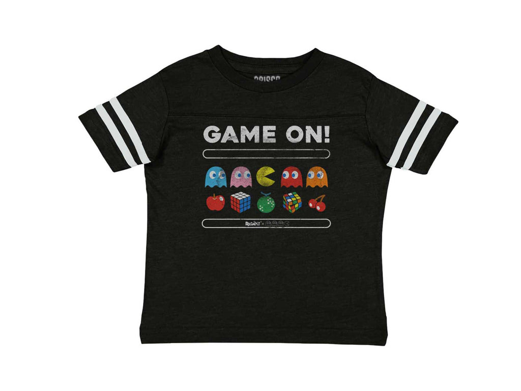 Game On Pac-Man Toddler Football Jersey Tee-Direct To Garment Print-Brisco Baby