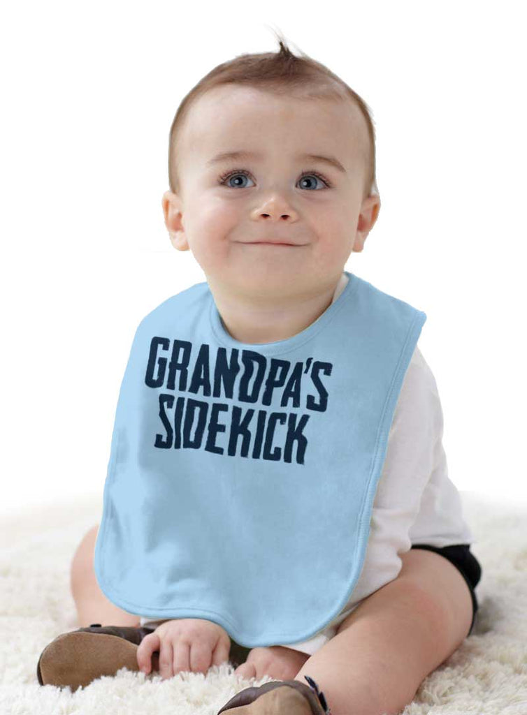 Grandpa's Sidekick Infant Baby Bib-Direct To Garment Print-Brisco Baby