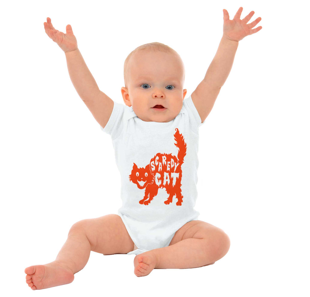 Scaredy Cat Romper Bodysuit-Direct To Garment Print-Brisco Baby