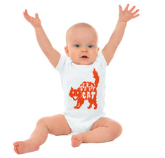 Scaredy Cat Romper Bodysuit-Direct To Garment Print-Brisco Baby