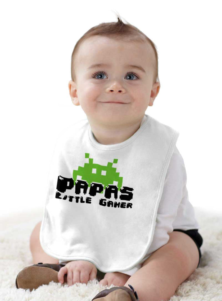 Papa's Little Gamer Infant Baby Bib-Direct To Garment Print-Brisco Baby