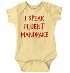Speak Fluent Mandrake Romper Bodysuit-Direct To Garment Print-Brisco Baby
