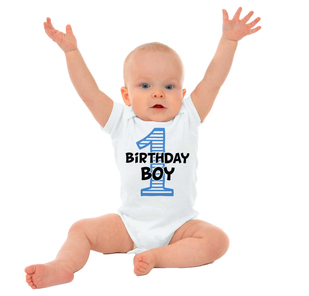 Birthday Boy Romper Bodysuit-Direct To Garment Print-Brisco Baby