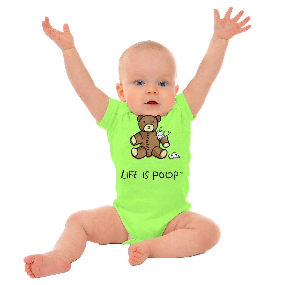 Ripped Teddy Bear Romper Bodysuit-Direct To Garment Print-Brisco Baby