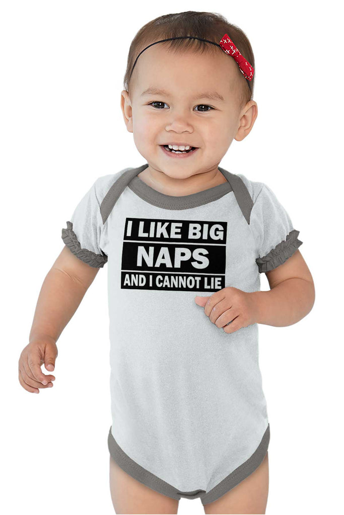 Big Naps Baby Ruffled Trim Romper-Direct To Garment Print-Brisco Baby