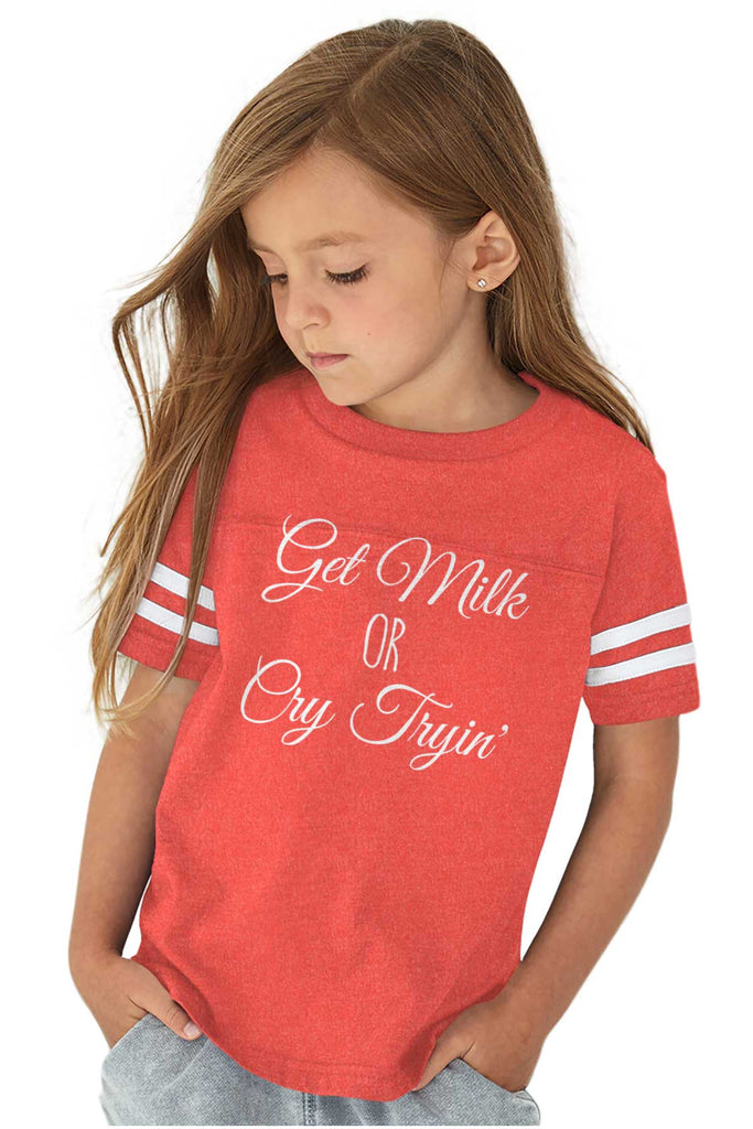 Get Milk Toddler Football Jersey Tee-Direct To Garment Print-Brisco Baby