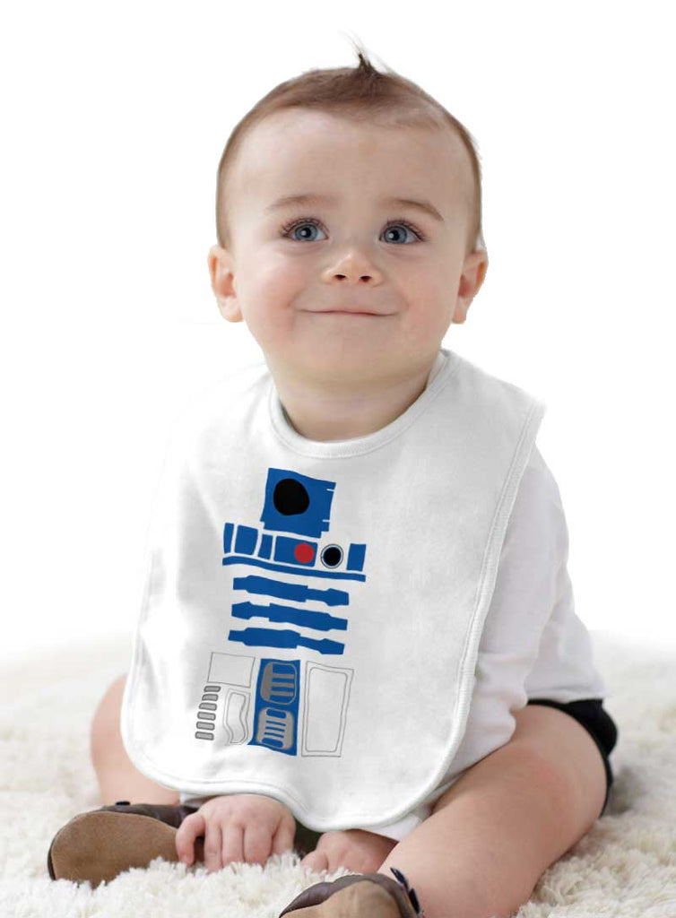 R2D2 Infant Baby Bib-Direct To Garment Print-Brisco Baby