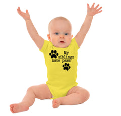 Siblings have paws Romper Bodysuit-Direct To Garment Print-Brisco Baby
