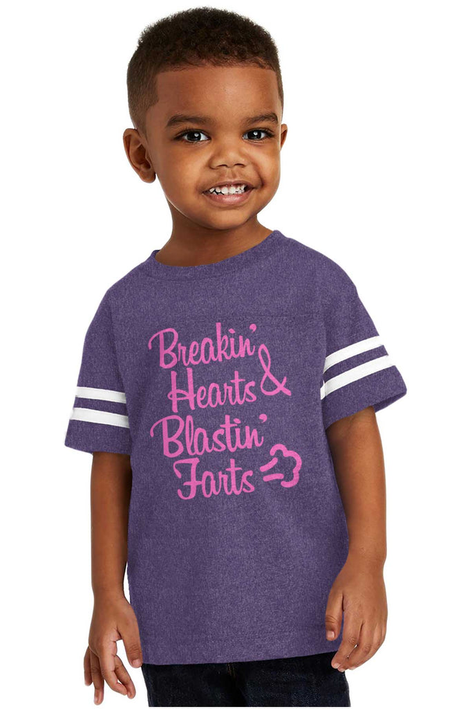 Blastin Farts Toddler Football Jersey Tee-Direct To Garment Print-Brisco Baby