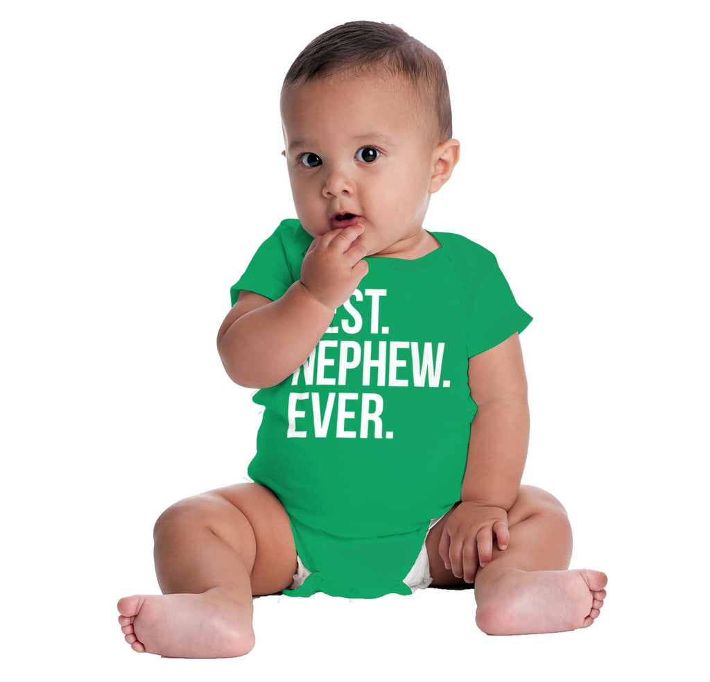 Best Nephew Ever Romper Bodysuit-Direct To Garment Print-Brisco Baby