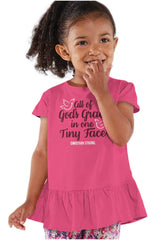 Gods Grace Tiny Face Toddler Ruffle Bottom Tee-Direct To Garment Print-Brisco Baby