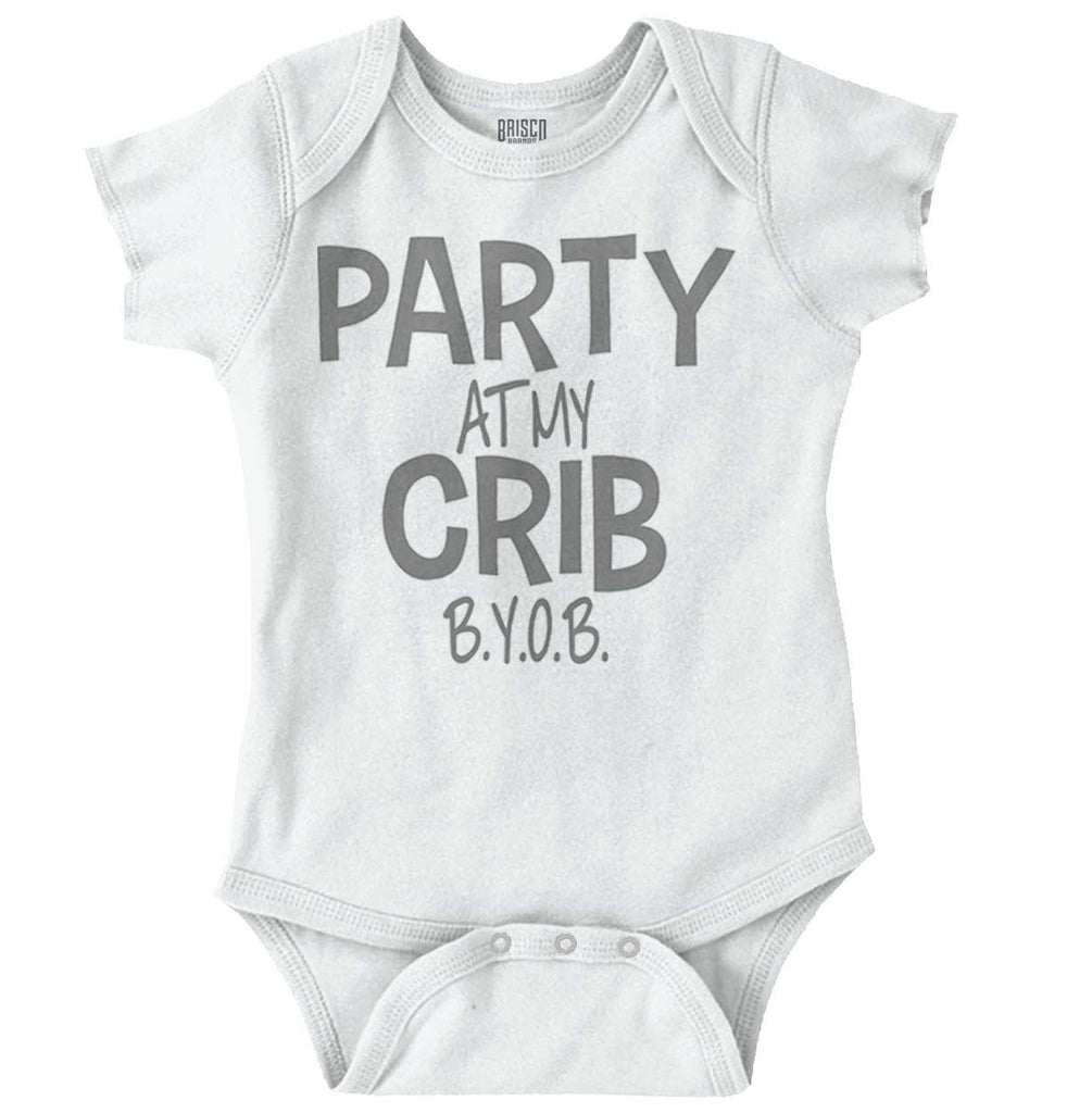 Party At My Crib Romper Bodysuit-Direct To Garment Print-Brisco Baby