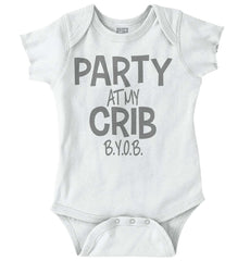 Party At My Crib Romper Bodysuit-Direct To Garment Print-Brisco Baby