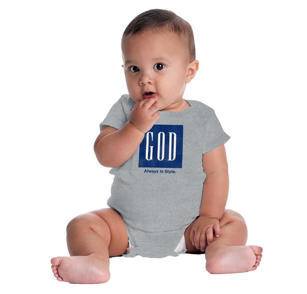 God In Style Romper Bodysuit-Direct To Garment Print-Brisco Baby