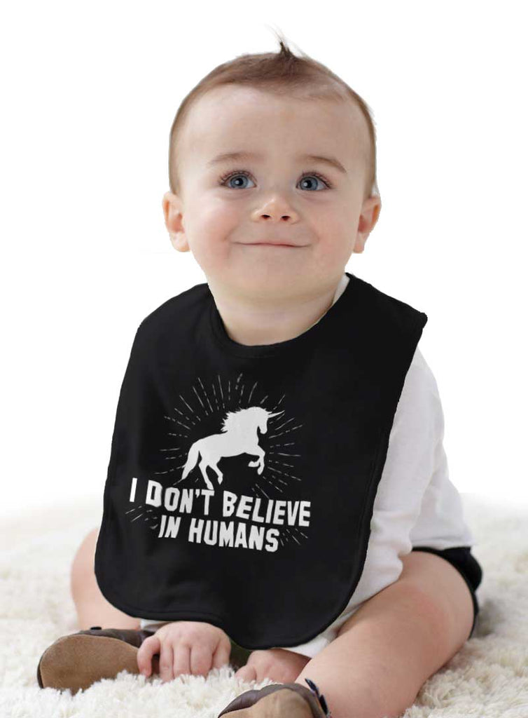 Don't Believe In Humans Infant Baby Bib-Direct To Garment Print-Brisco Baby