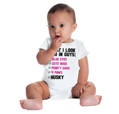 Husky Checklist Romper Bodysuit-Direct To Garment Print-Brisco Baby