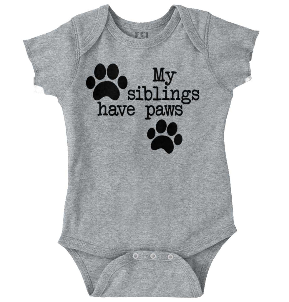 Siblings have paws Romper Bodysuit-Direct To Garment Print-Brisco Baby