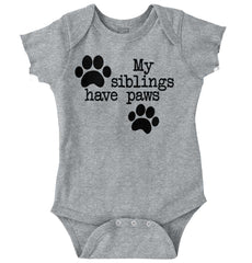 Siblings have paws Romper Bodysuit-Direct To Garment Print-Brisco Baby