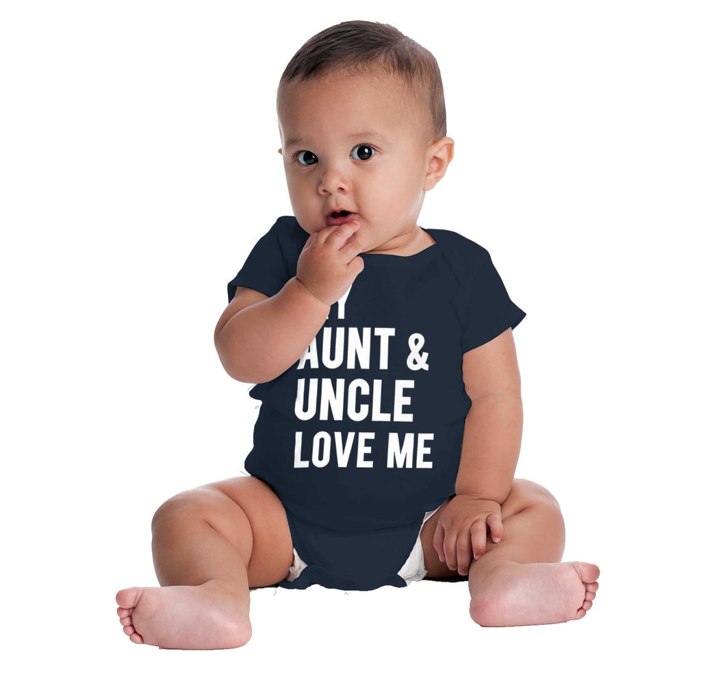Aunt And Uncle Love Me Romper Bodysuit-Direct To Garment Print-Brisco Baby