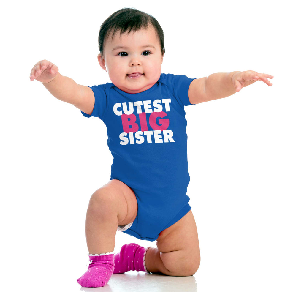 Cutest Big Sister Romper Bodysuit-Direct To Garment Print-Brisco Baby