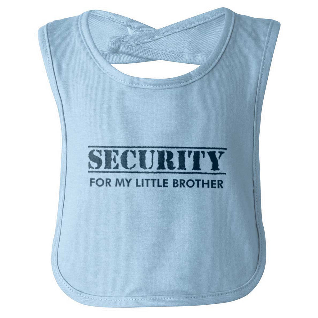 Security For My Little Brother Infant Baby Bib-Direct To Garment Print-Brisco Baby
