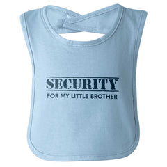 Security For My Little Brother Infant Baby Bib-Direct To Garment Print-Brisco Baby