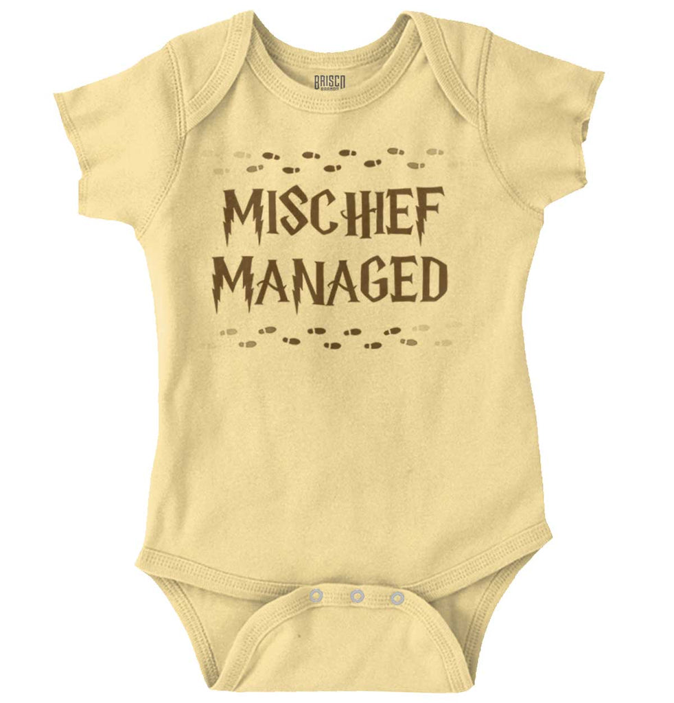 Mischief Managed Romper Bodysuit-Direct To Garment Print-Brisco Baby