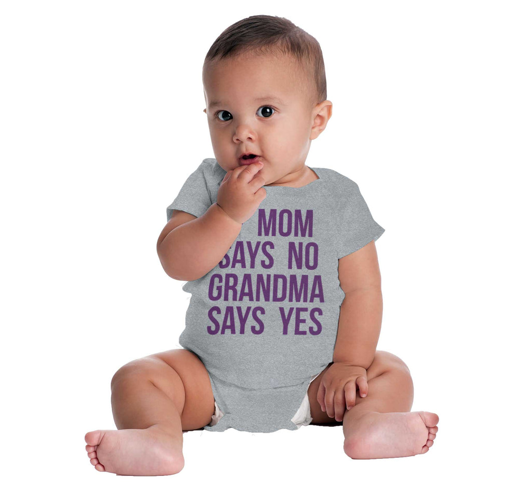 Grandma Says Yes Romper Bodysuit-Direct To Garment Print-Brisco Baby