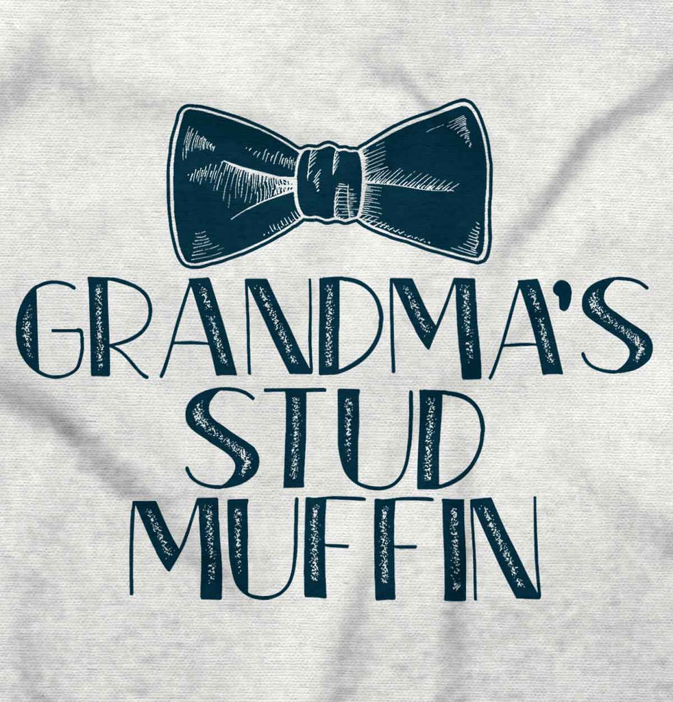 Grandma's Stud Muffin Infant Baby Bib-Direct To Garment Print-Brisco Baby
