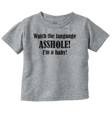 Watch The Language Infant Toddler T Shirt-Direct To Garment Print-Brisco Baby