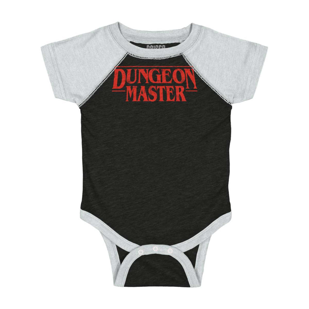 Dungeon Masters TV Show Nerd Raglan Romper Bodysuit-Direct To Garment Print-Brisco Baby