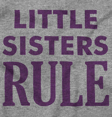 Little Sisters Rule Infant Toddler T Shirt-Direct To Garment Print-Brisco Baby