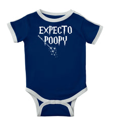 Expecto Poopy Ringer Romper Bodysuit-Direct To Garment Print-Brisco Baby