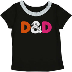 Dungeons Fantasy Tabletop Gamer Toddler Ruffled Trim T-Shirt-Direct To Garment Print-Brisco Baby