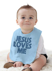 Christ Loves Me Infant Baby Bib-Direct To Garment Print-Brisco Baby