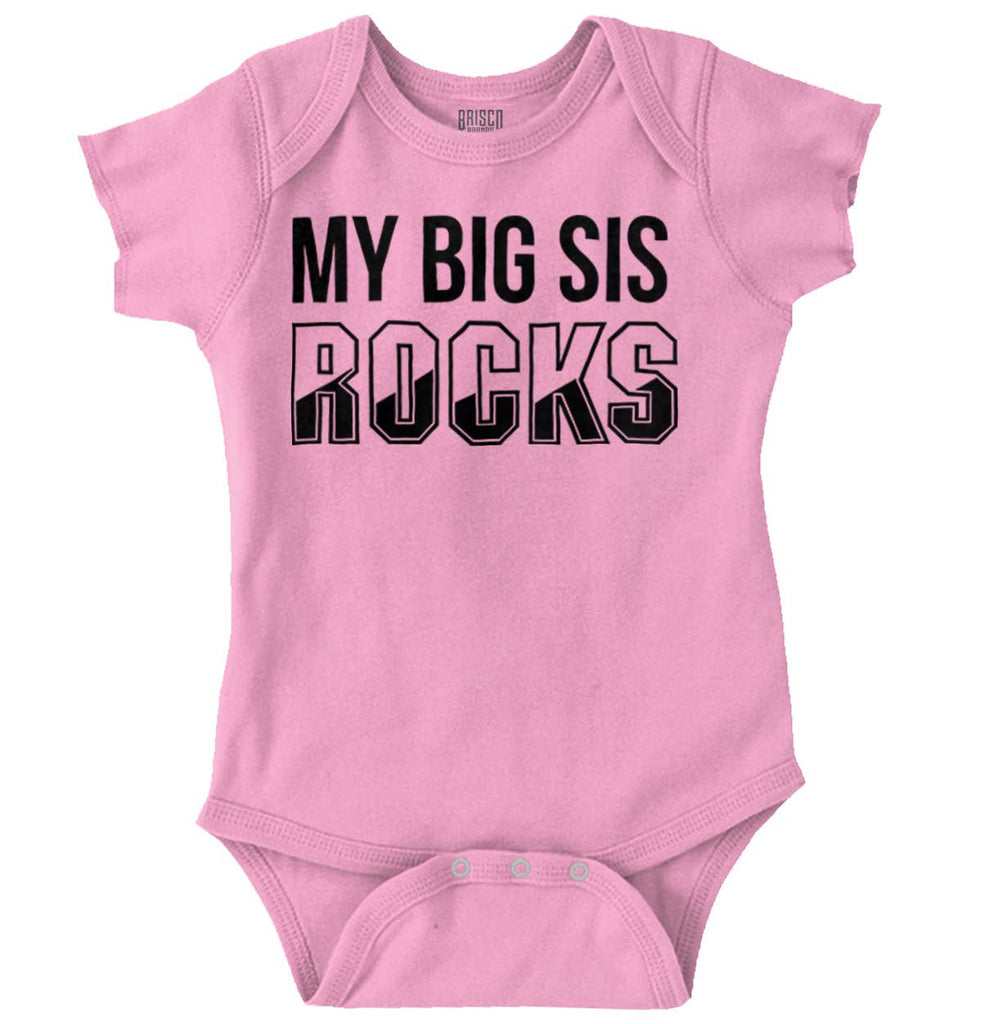 My Big Sis Rocks Romper Bodysuit-Direct To Garment Print-Brisco Baby