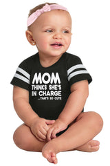 In Charge Football Romper Bodysuit-Direct To Garment Print-Brisco Baby