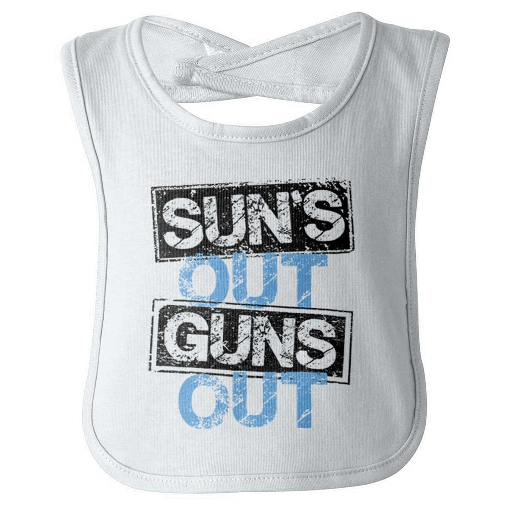 Guns Out Infant Baby Bib-Direct To Garment Print-Brisco Baby
